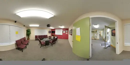 Bright conference room at Living Waters Wellness Center, a detox center in Idaho.