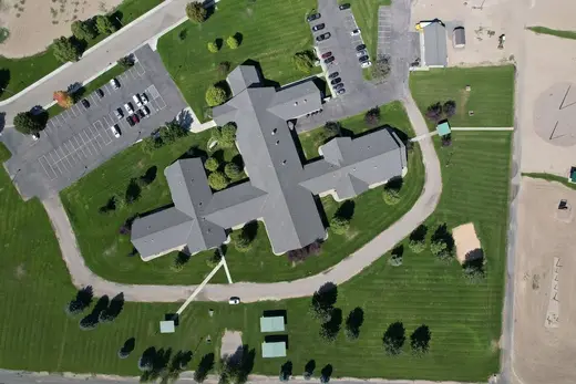 Aerial view of landscaped grounds at The Walker Center - Residential Tre, a detox center in Idaho.